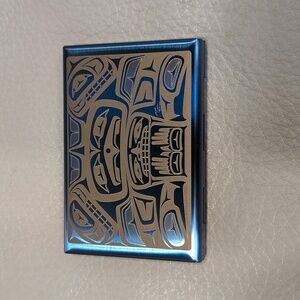 Indigenous Design 'Longhouse' By Jason Peters Etched Stainless Steel Card Case
